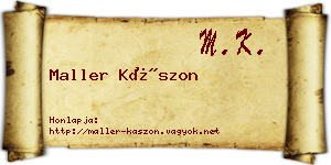 Maller Kászon névjegykártya